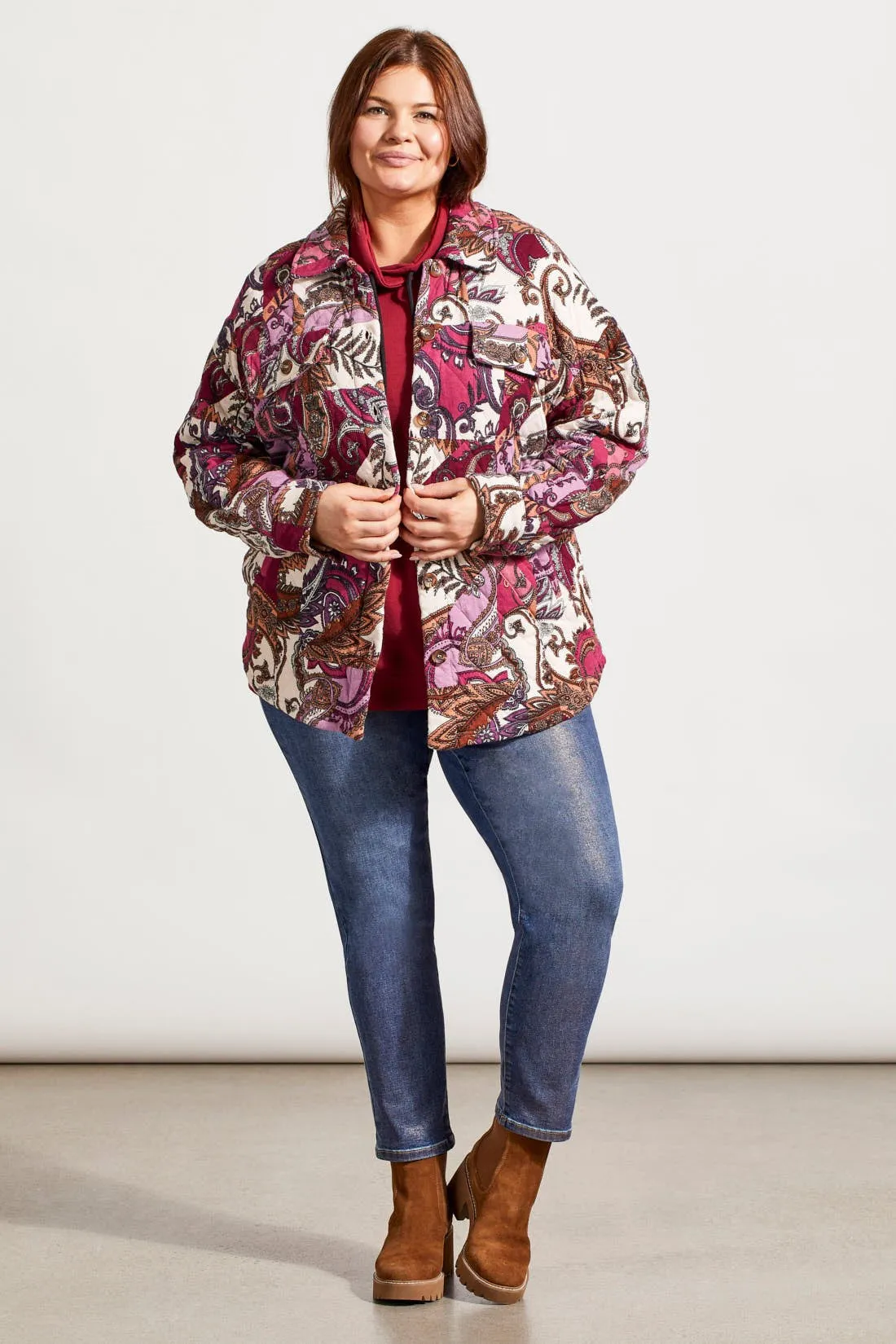 Quilted Paisley Shacket-Magenta Haze sold by Tribal