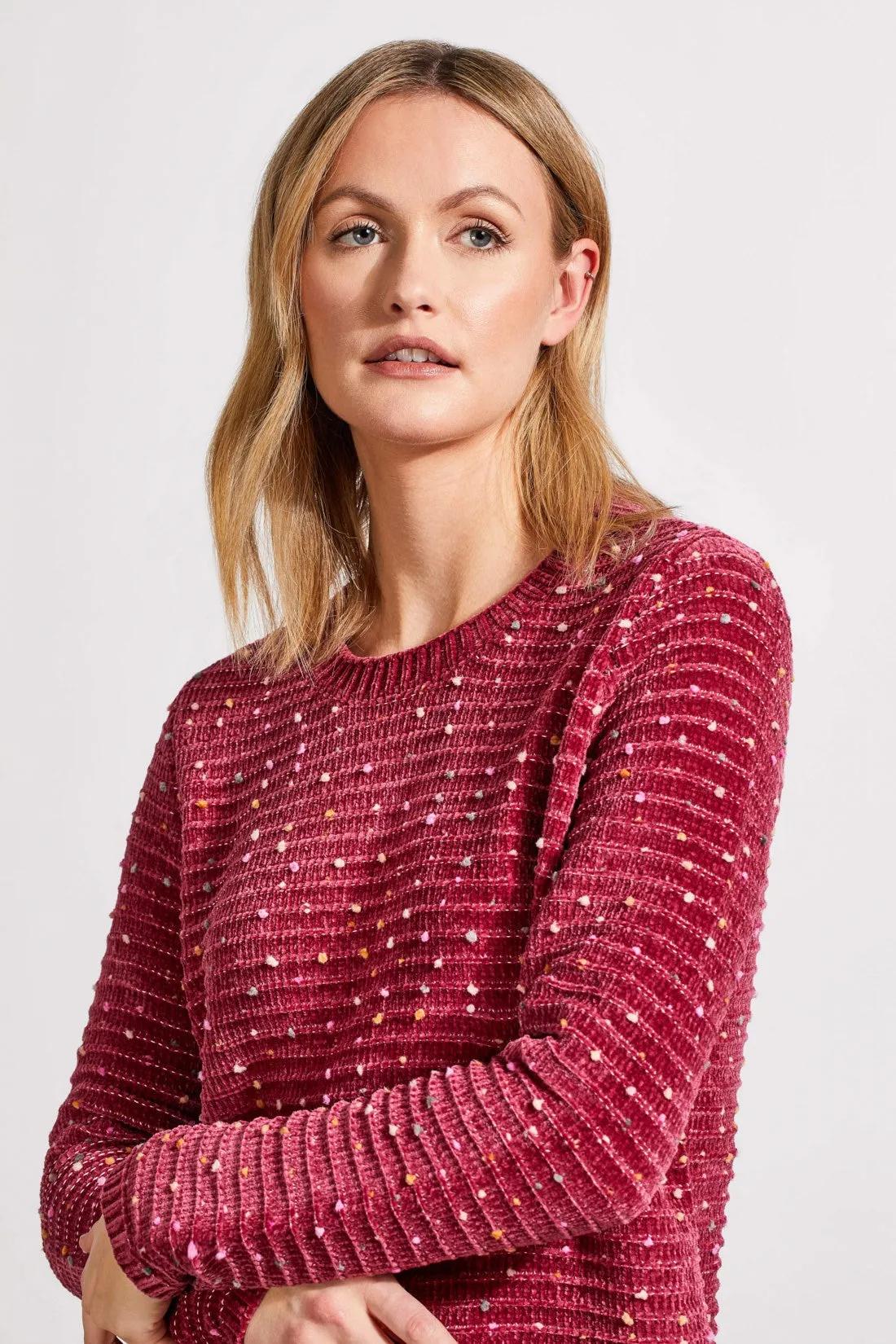 Textured Knit Crewneck Sweater-Port Wine sold by Tribal product image thumbnail 2