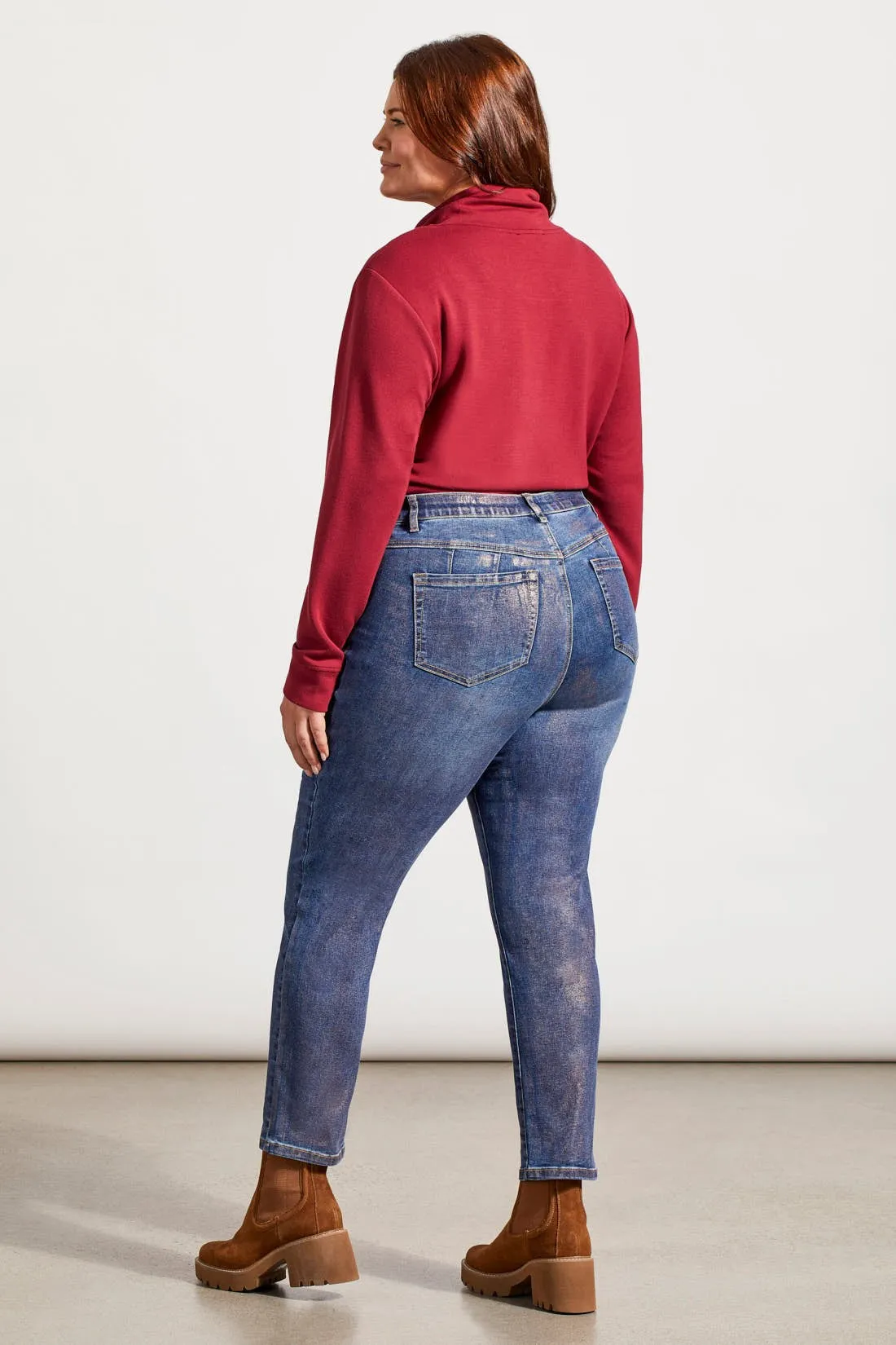 Sophia Curvy Ankle Pants With Rose Gold Foiling-Rose Gold sold by Tribal product image thumbnail 4