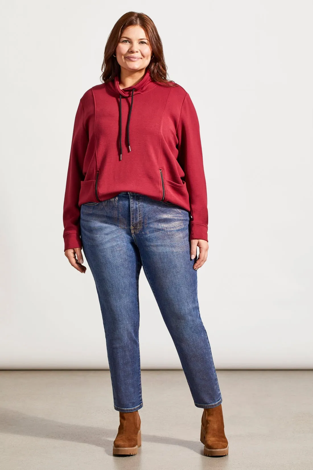 Sophia Curvy Ankle Pants With Rose Gold Foiling-Rose Gold sold by Tribal