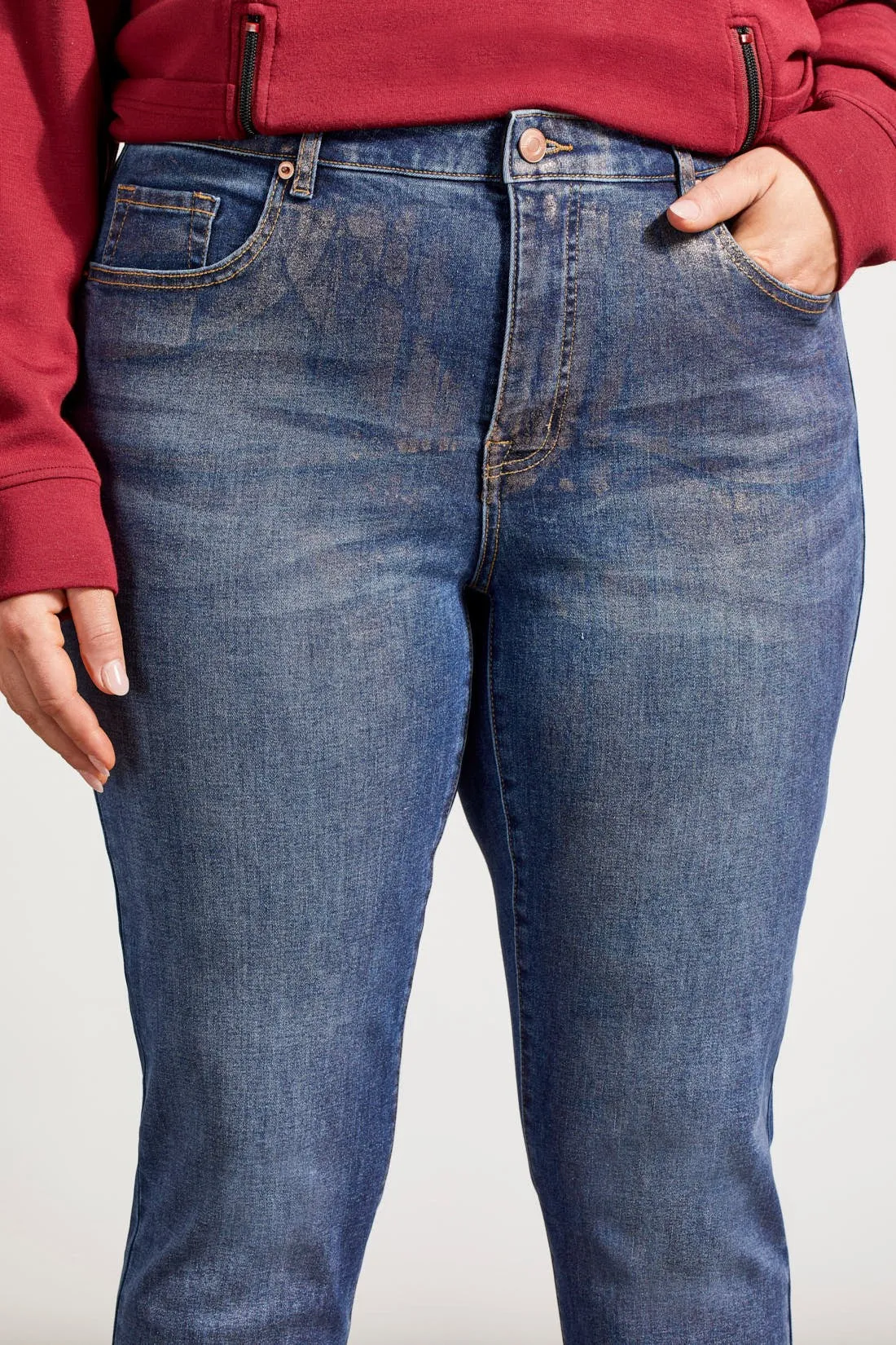 Sophia Curvy Ankle Pants With Rose Gold Foiling-Rose Gold sold by Tribal product image thumbnail 2