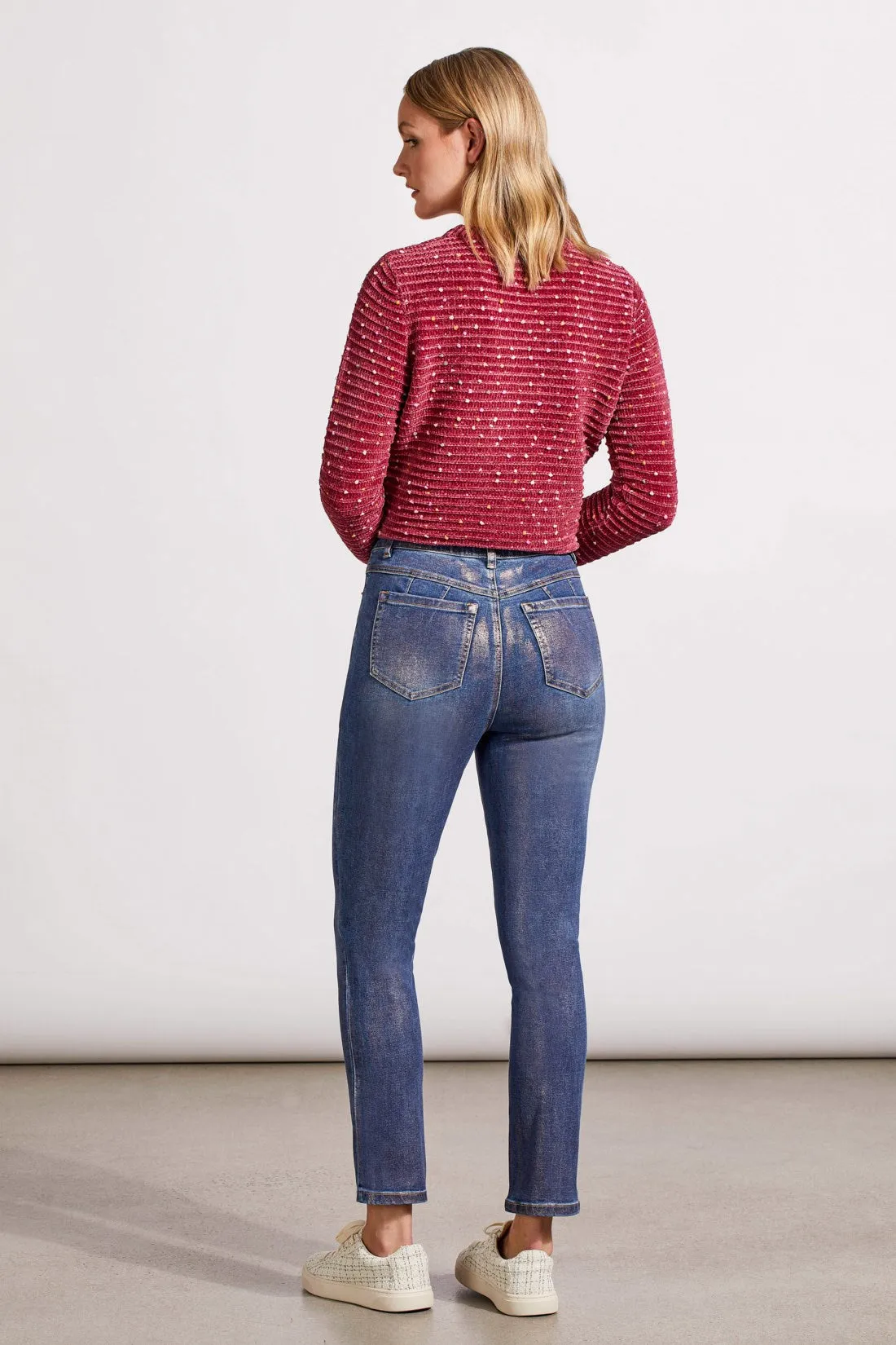 Sophia Curvy Ankle Pants With Rose Gold Foiling-Rose Gold sold by Tribal product image thumbnail 4