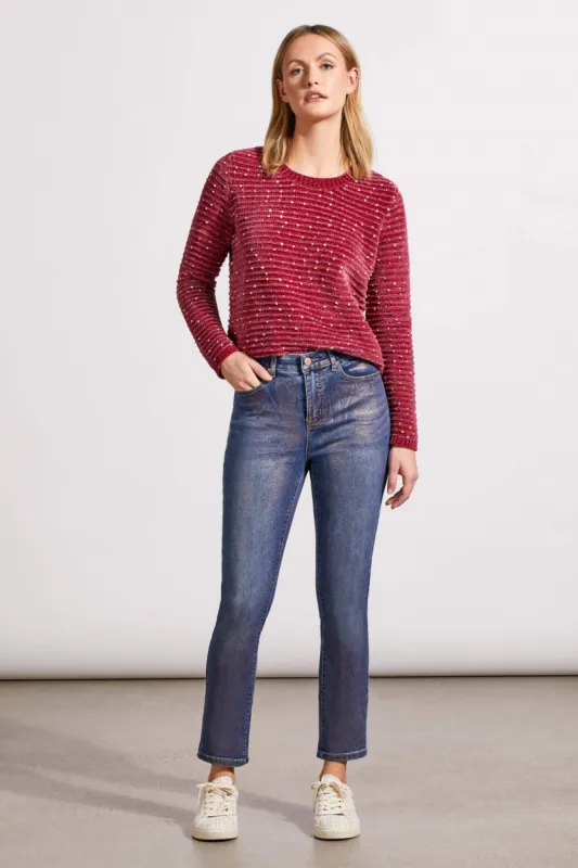 Sophia Curvy Ankle Pants With Rose Gold Foiling-Rose Gold sold by Tribal