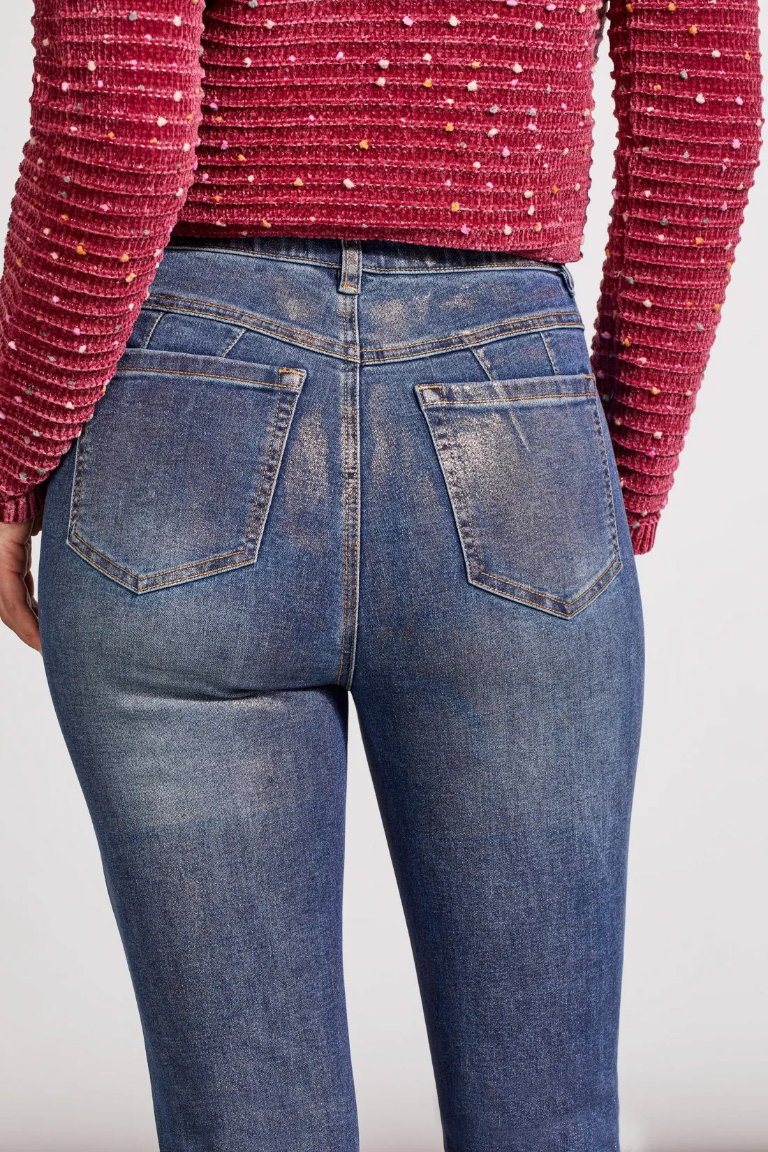 Sophia Curvy Ankle Pants With Rose Gold Foiling-Rose Gold sold by Tribal product image thumbnail 3