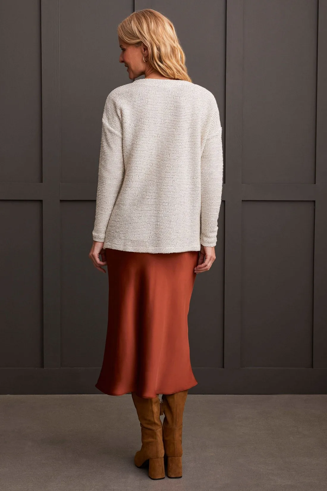 V-NECK TUNIC WITH SIDE SLITS-Eggshell sold by Tribal product image thumbnail 3