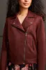 Faux Suede Biker Jacket-Rum sold by Tribal