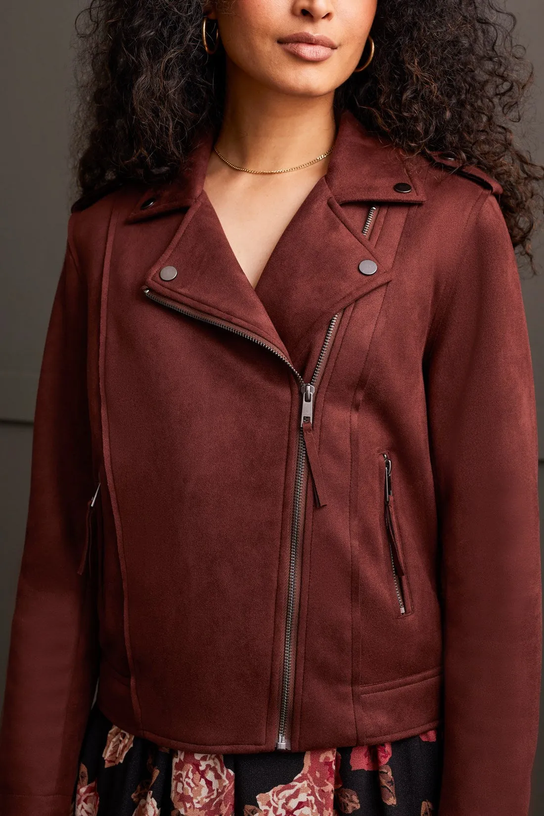 Faux Suede Biker Jacket-Rum sold by Tribal product image thumbnail 4