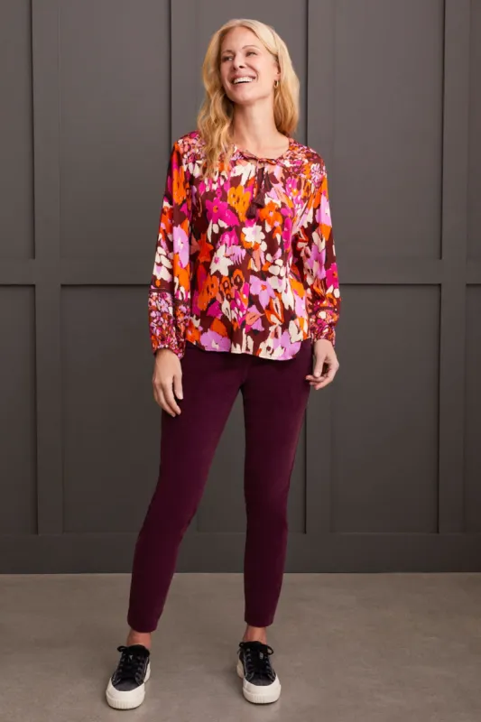 Combo Print Challis Blouse-Rum sold by Tribal