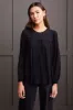 LONG SLEEVE BLOUSE WITH EMBROIDERY-Black sold by Tribal