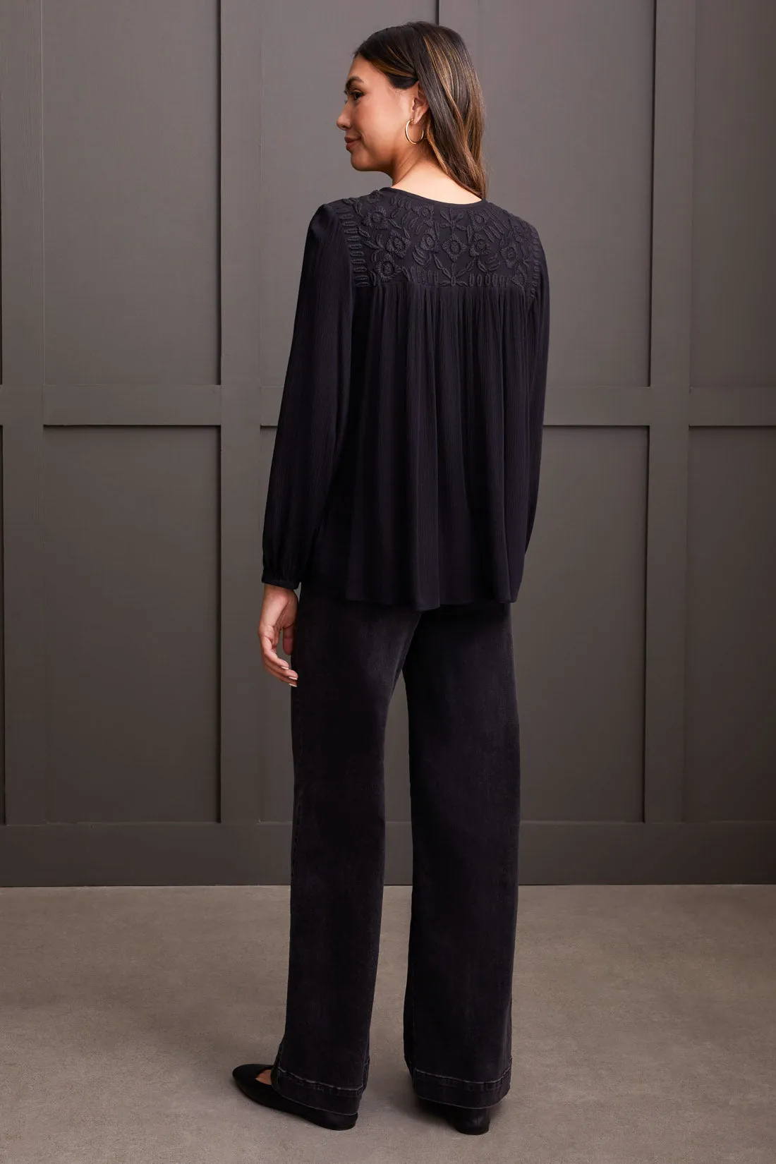 LONG SLEEVE BLOUSE WITH EMBROIDERY-Black sold by Tribal product image thumbnail 5