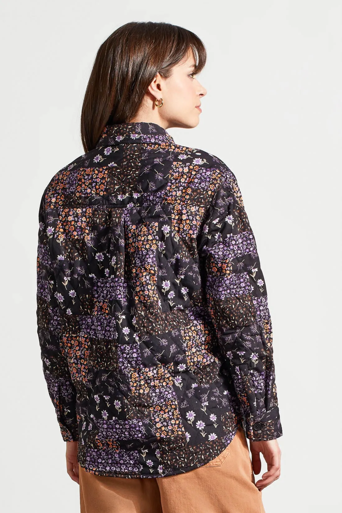 Quilted Shacket With Shirttail Hem-Black sold by Tribal product image thumbnail 4