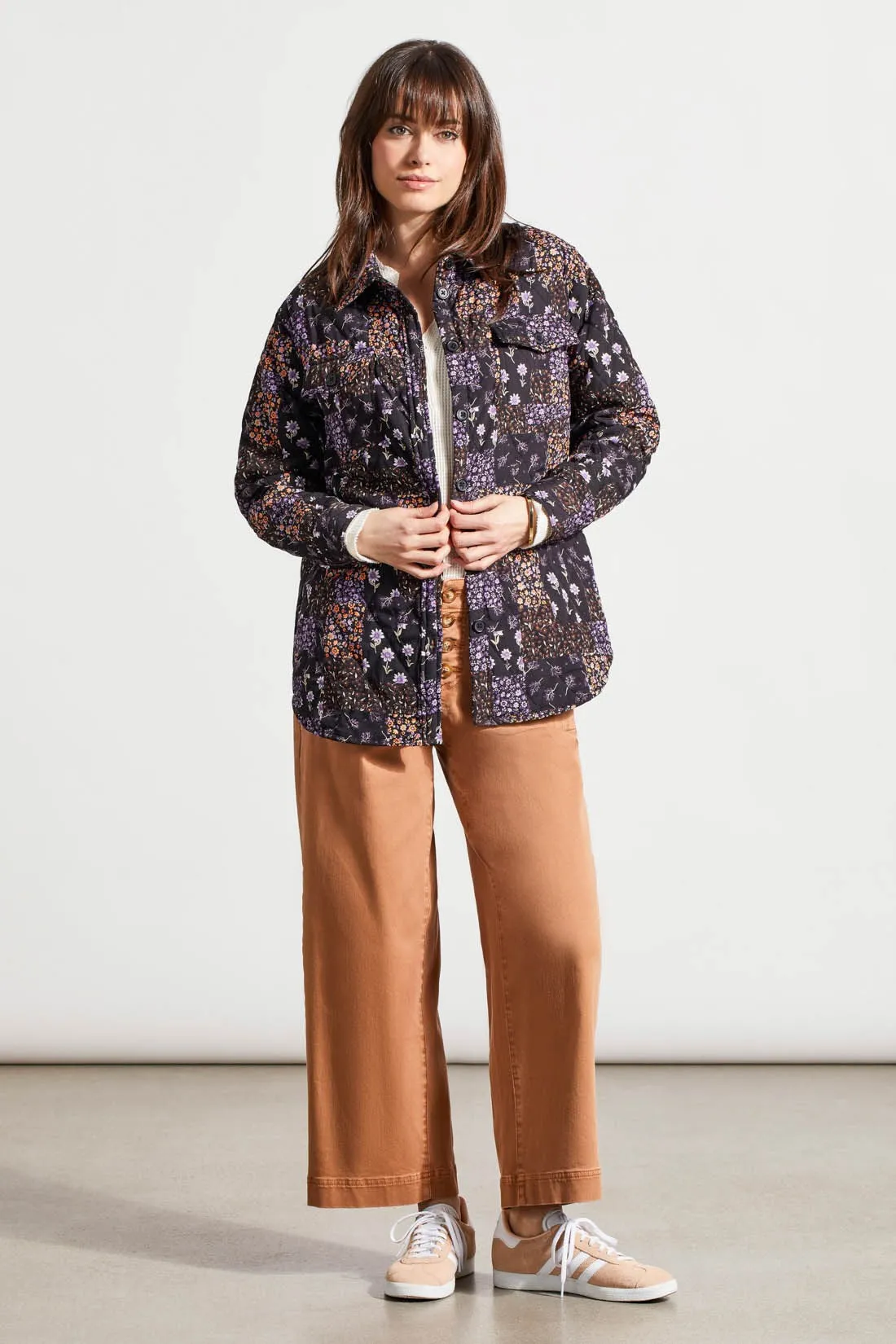Quilted Shacket With Shirttail Hem-Black sold by Tribal product image thumbnail 2