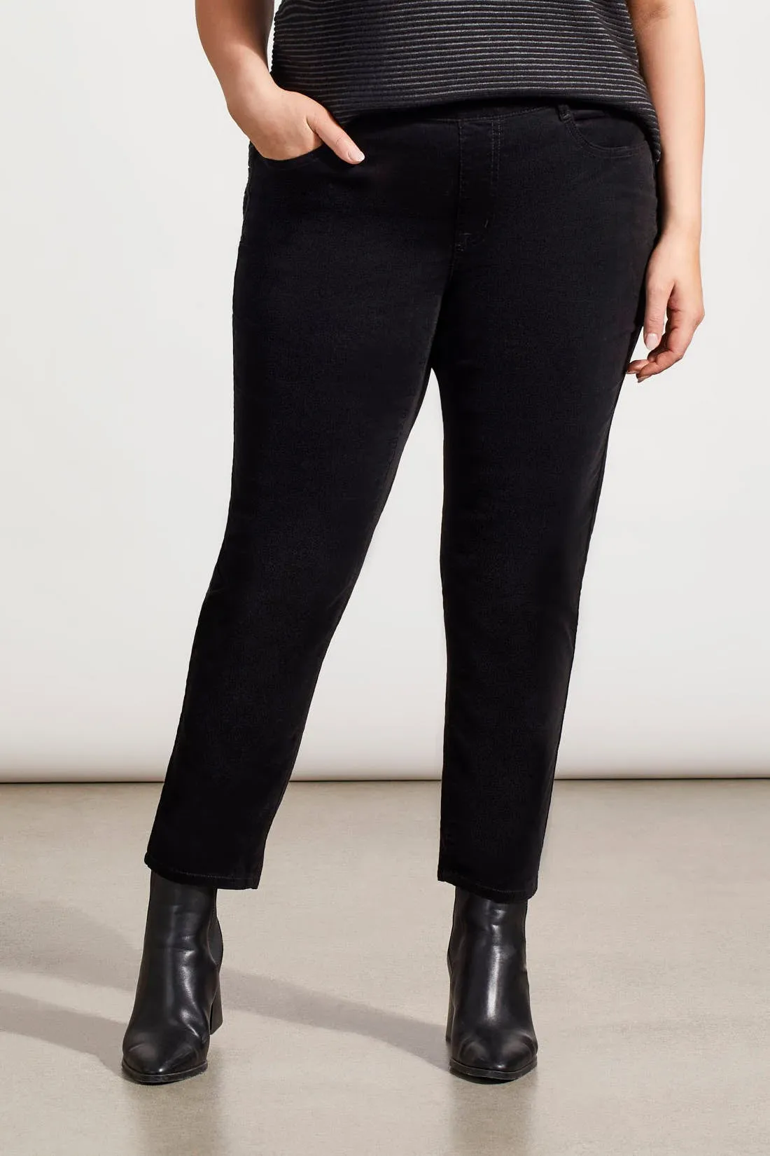 Micro Cord Audrey Pull-On Slim Ankle Pants-Black sold by Tribal product image thumbnail 2