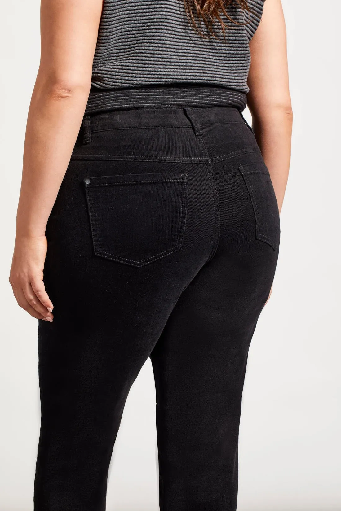 Micro Cord Audrey Pull-On Slim Ankle Pants-Black sold by Tribal product image thumbnail 3