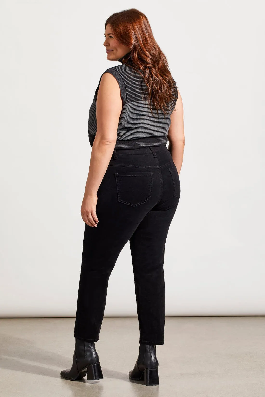 Micro Cord Audrey Pull-On Slim Ankle Pants-Black sold by Tribal product image thumbnail 4