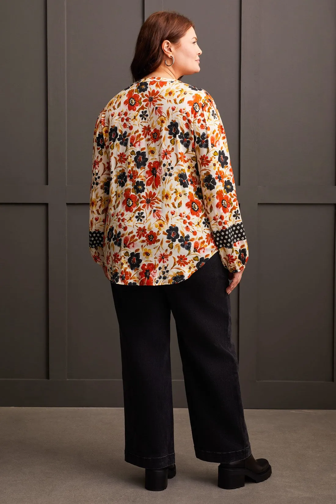 STRETCH POP OVER BLOUSE WITH CONTRAST PLACKET-Dkdesert sold by Tribal product image thumbnail 5