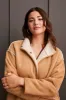 Faux Suede Reversible Sherpa Jacket-Tan sold by Tribal