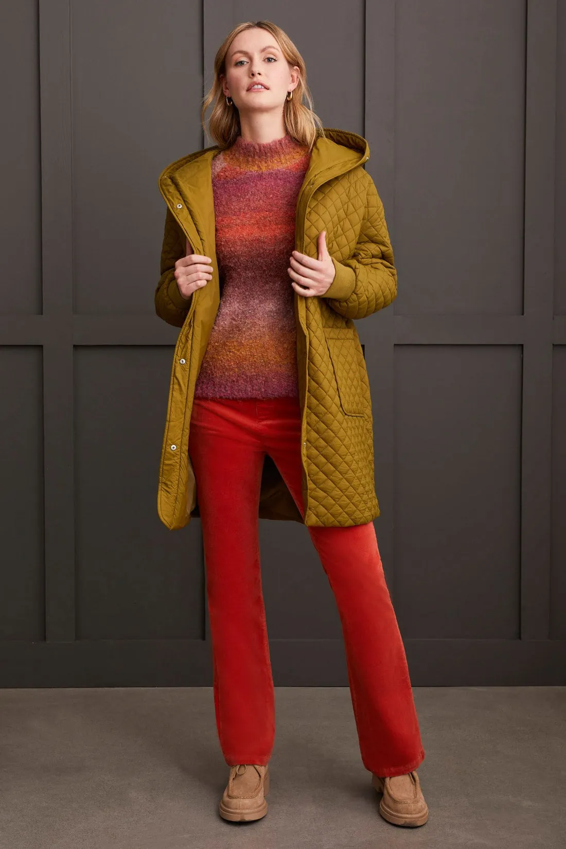 OMBRE BOUCLÉ MOCK NECK SWEATER-Bordeaux sold by Tribal product image thumbnail 3