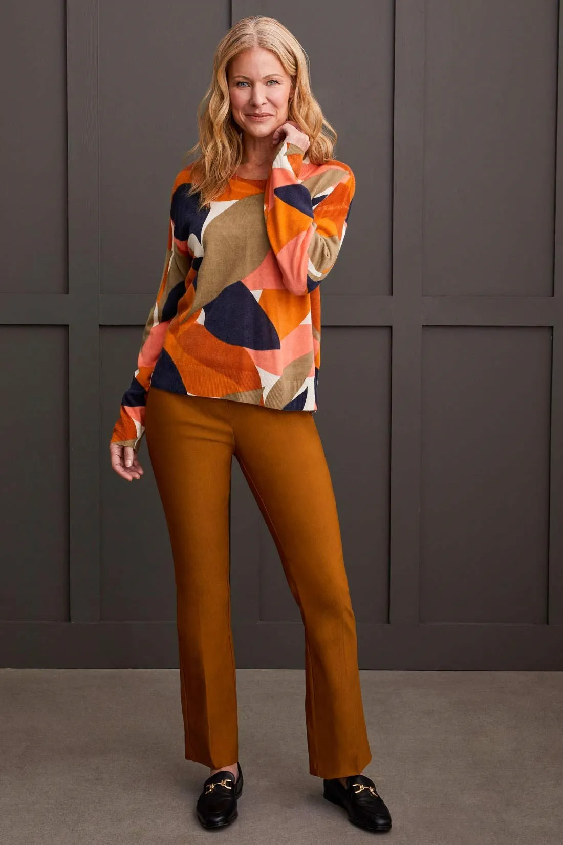 Fine Gauge Printed Crew Neck Sweater-Desertsun sold by Tribal product image thumbnail 2