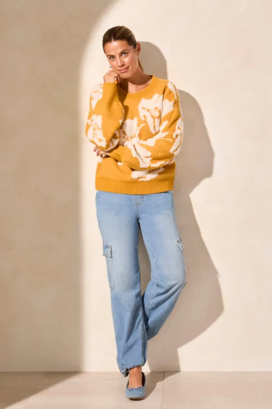 EYELASH YARN CREW NECK SWEATER-Desertsun sold by Tribal