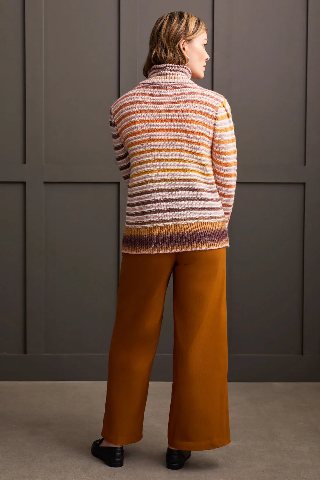 Yarn Stripe Turtleneck Sweater-Bordeaux sold by Tribal product image thumbnail 3