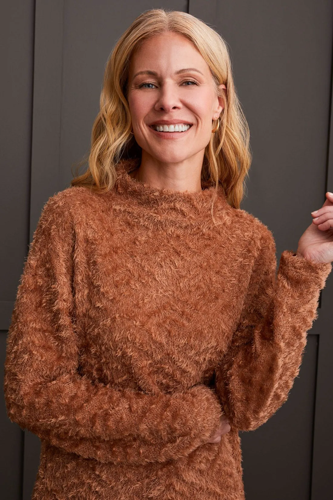 FUNNEL NECK DOLMAN TOP-Walnut sold by Tribal product image thumbnail 2