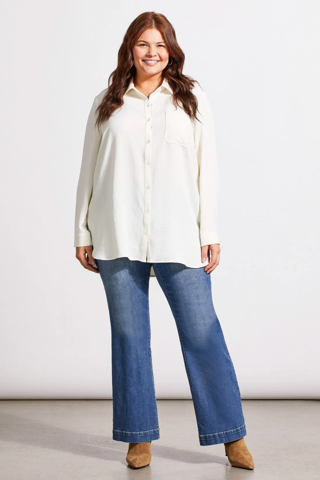 Roll-Up Sleeve Tunic Shirt-Cream sold by Tribal product image thumbnail 4