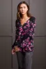 EMBROIDERED BUTTON-UP BLOUSE-Deep magenta sold by Tribal