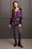 EMBROIDERED BUTTON-UP BLOUSE-Deep magenta sold by Tribal