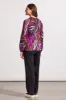 Printed Challis Raglan Sleeve Blouse With Pleated Details-Alpine Green sold by Tribal