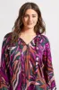 Printed Challis Raglan Sleeve Blouse With Pleated Details-Alpine Green sold by Tribal