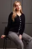 SWEATER CARDIGAN WITH FANCY BUTTONS-Black sold by Tribal