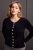 SWEATER CARDIGAN WITH FANCY BUTTONS-Black sold by Tribal