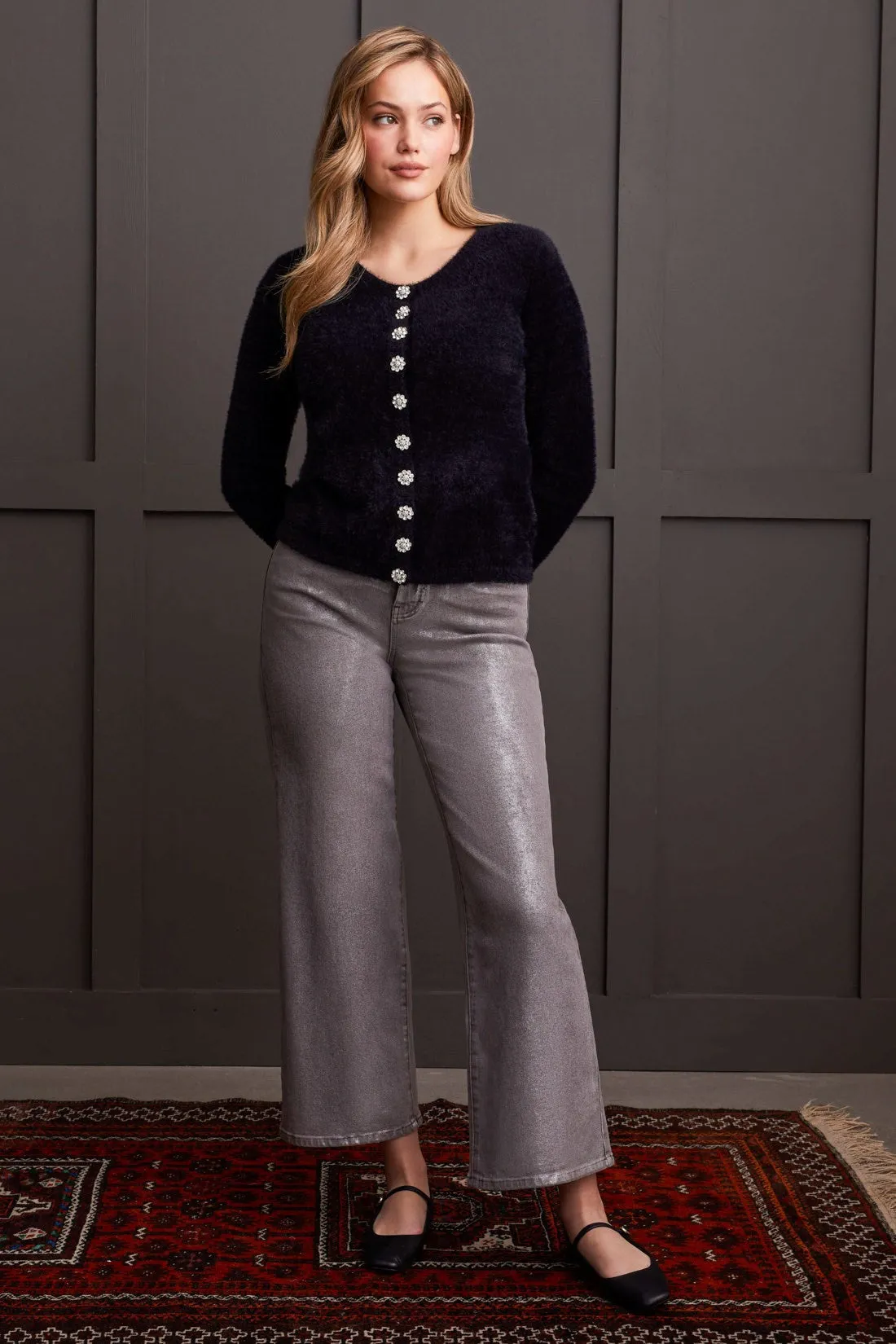 SWEATER CARDIGAN WITH FANCY BUTTONS-Black sold by Tribal product image thumbnail 3