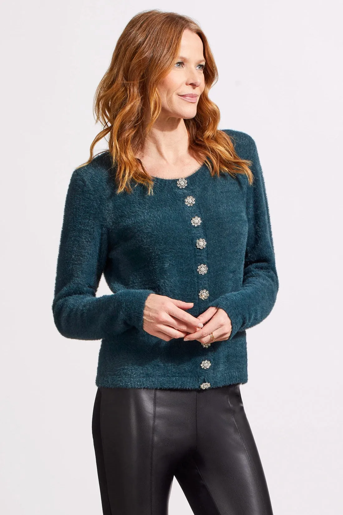 SWEATER CARDIGAN WITH FANCY BUTTONS-Alpine green sold by Tribal product image thumbnail 2