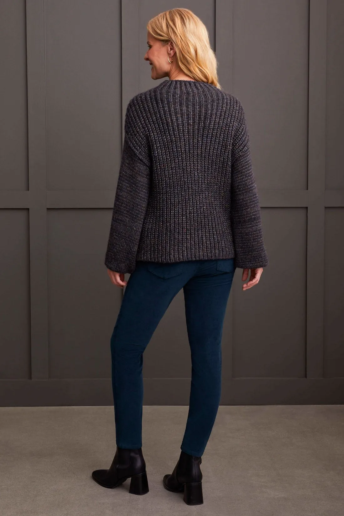 OVERSIZED FUNNEL NECK SWEATER WITH SHINY YARN-Black sold by Tribal product image thumbnail 3