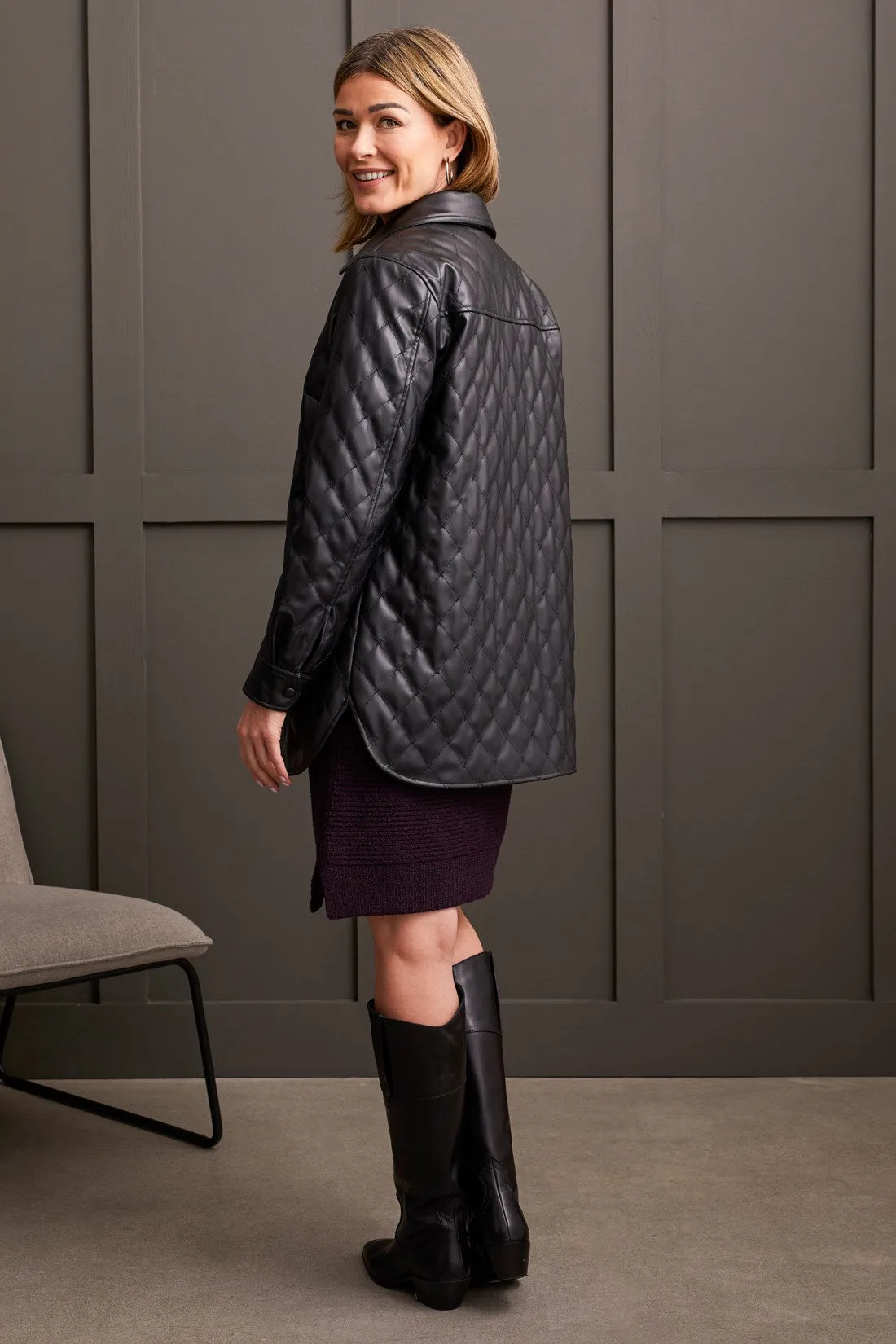 Quilted Faux Leather Jacket-Black sold by Tribal product image thumbnail 3