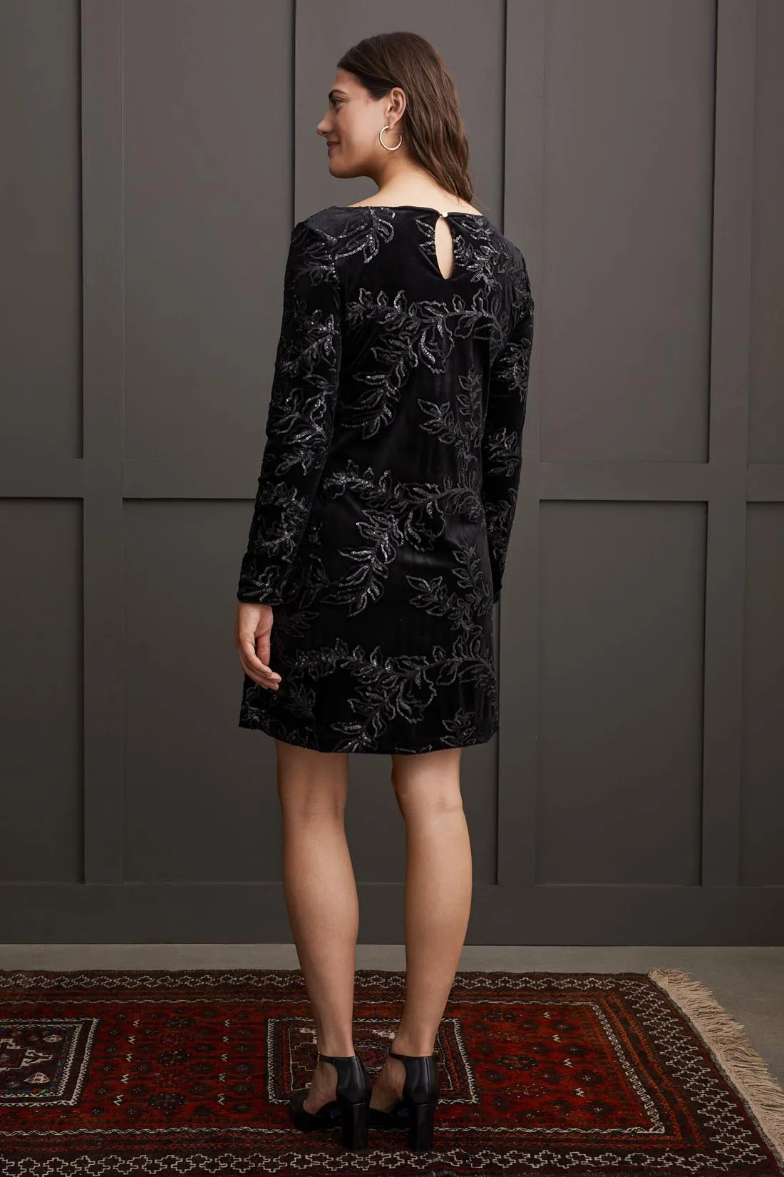 Tribal Femme Sparkle Lined Velvet Dress-Black sold by Tribal product image thumbnail 4