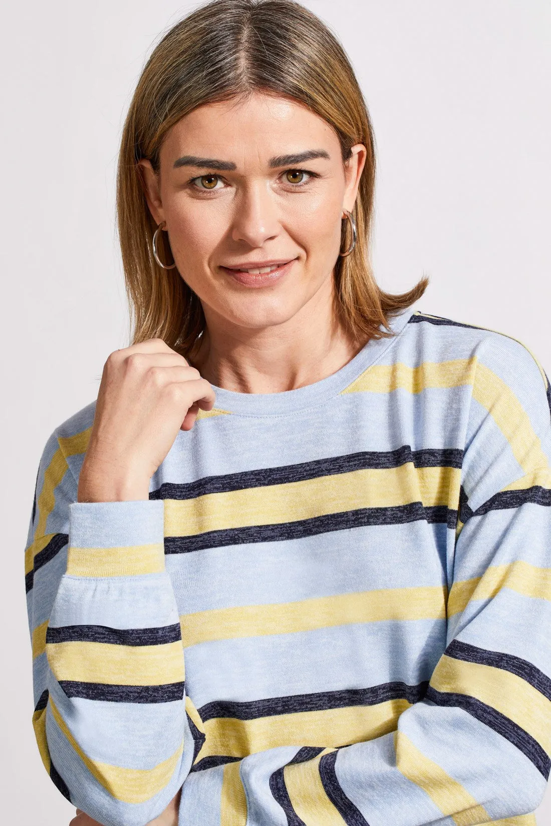 STRIPE KNIT CREW NECK TOP-Glacier sold by Tribal product image thumbnail 2