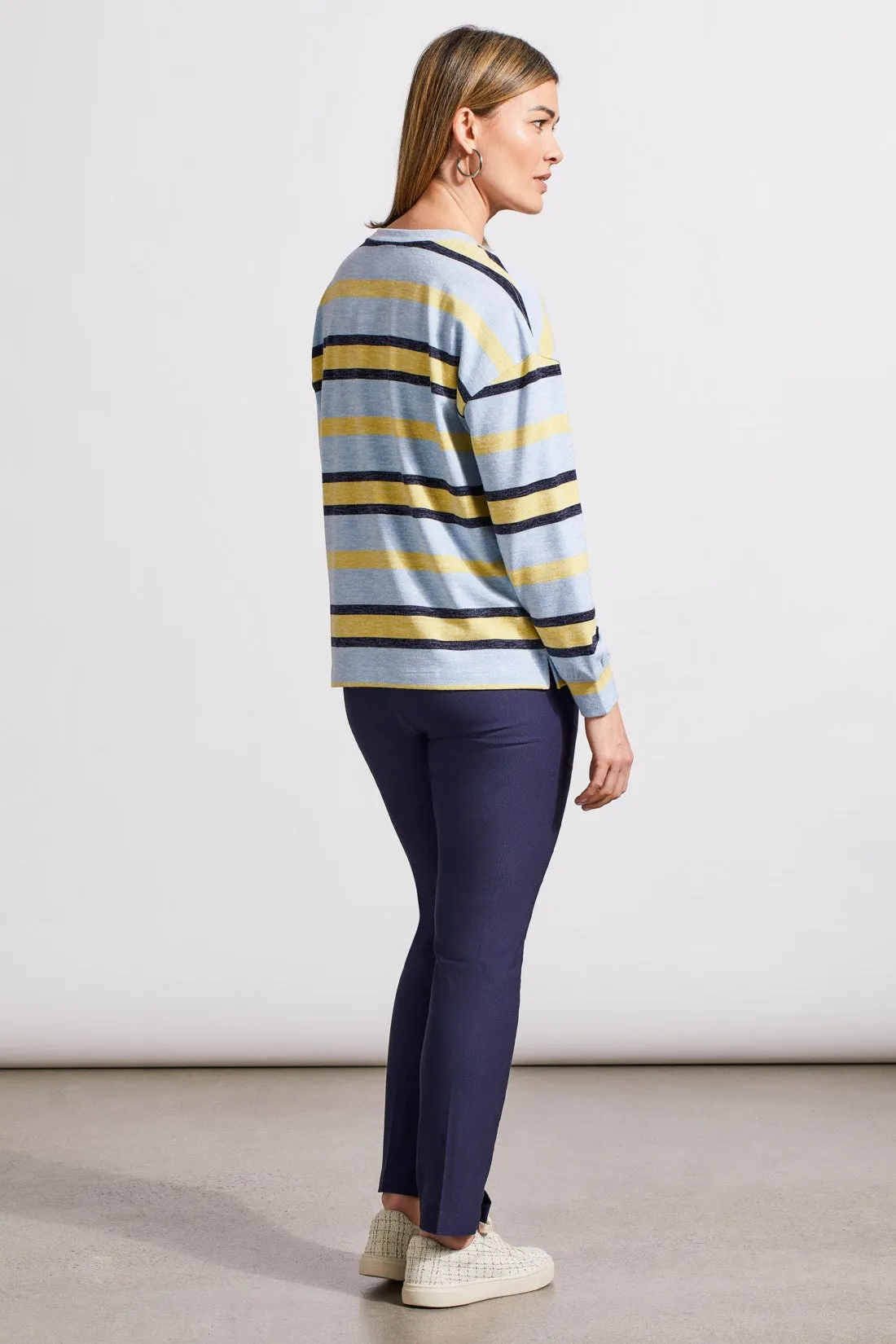 STRIPE KNIT CREW NECK TOP-Glacier sold by Tribal product image thumbnail 3