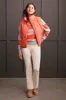 Stripe Combo Boat Neck Sweater-Hot Coral sold by Tribal
