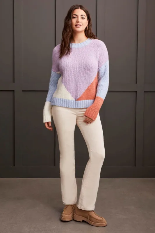 CHENILLE COLORBLOCK SWEATER-Orchid sold by Tribal