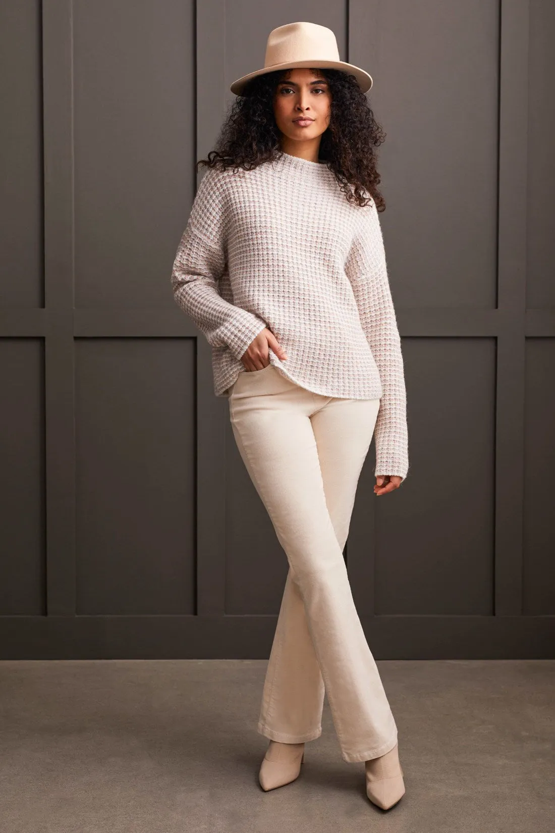 SHINY THREAD FUNNEL NECK SWEATER-Moonstone sold by Tribal product image thumbnail 4