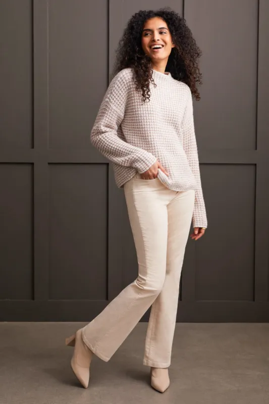 SHINY THREAD FUNNEL NECK SWEATER-Moonstone sold by Tribal