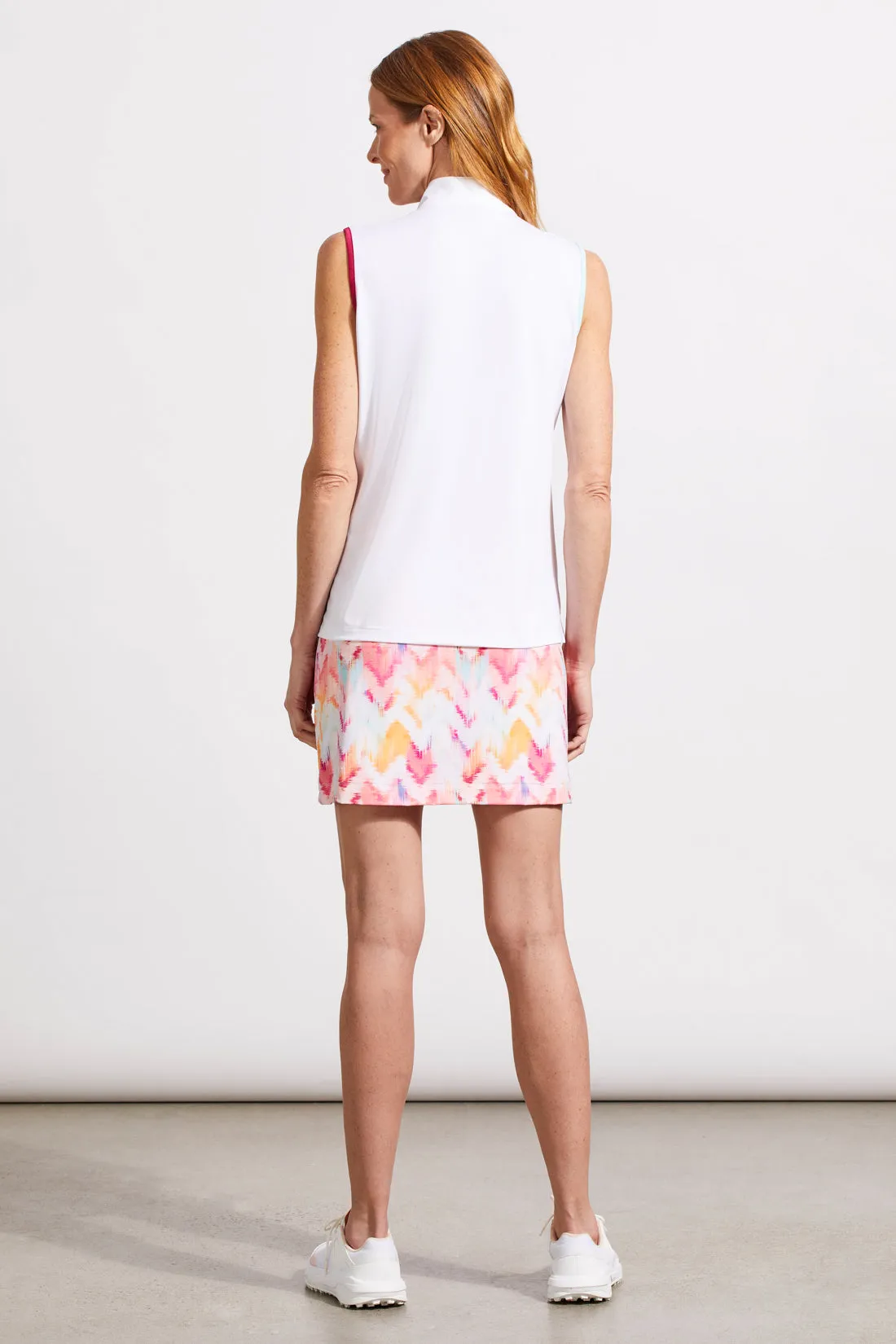 Sport Light Scuba Mock Neck Zip Top With Contrast Trim-White sold by Tribal product image thumbnail 4
