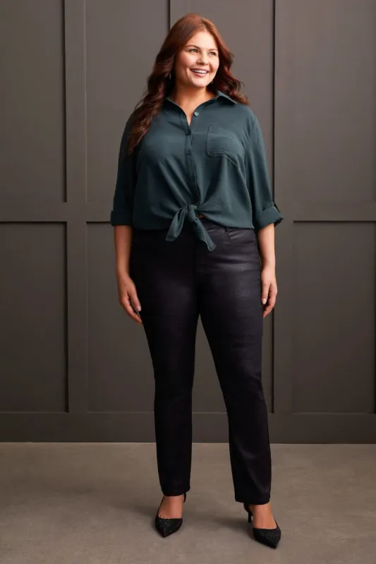 Sophia Curvy Caviar Glitz Slim Jeans-Black sold by Tribal