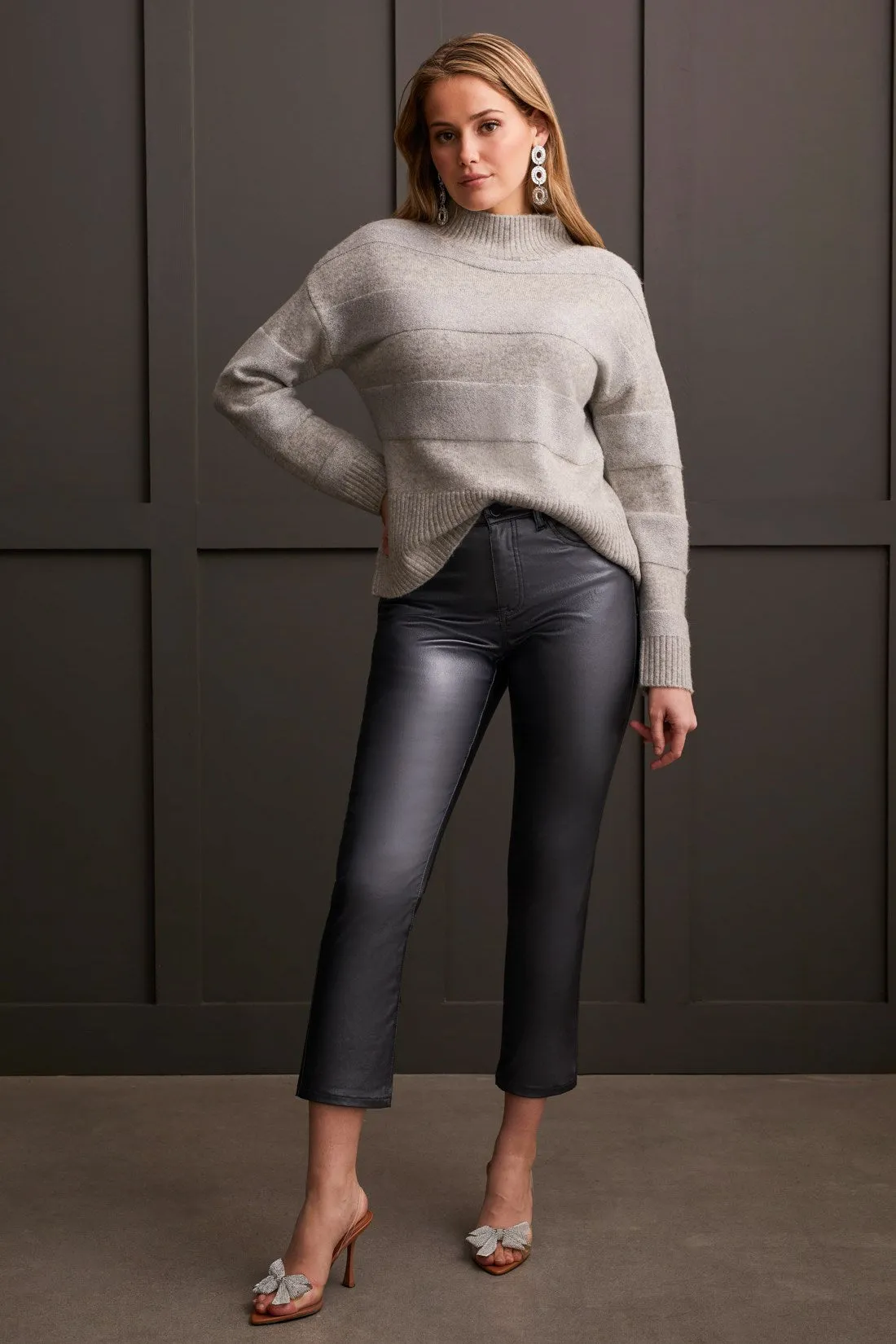 Shiny Mock Neck Sweater-Grey Mix sold by Tribal product image thumbnail 2