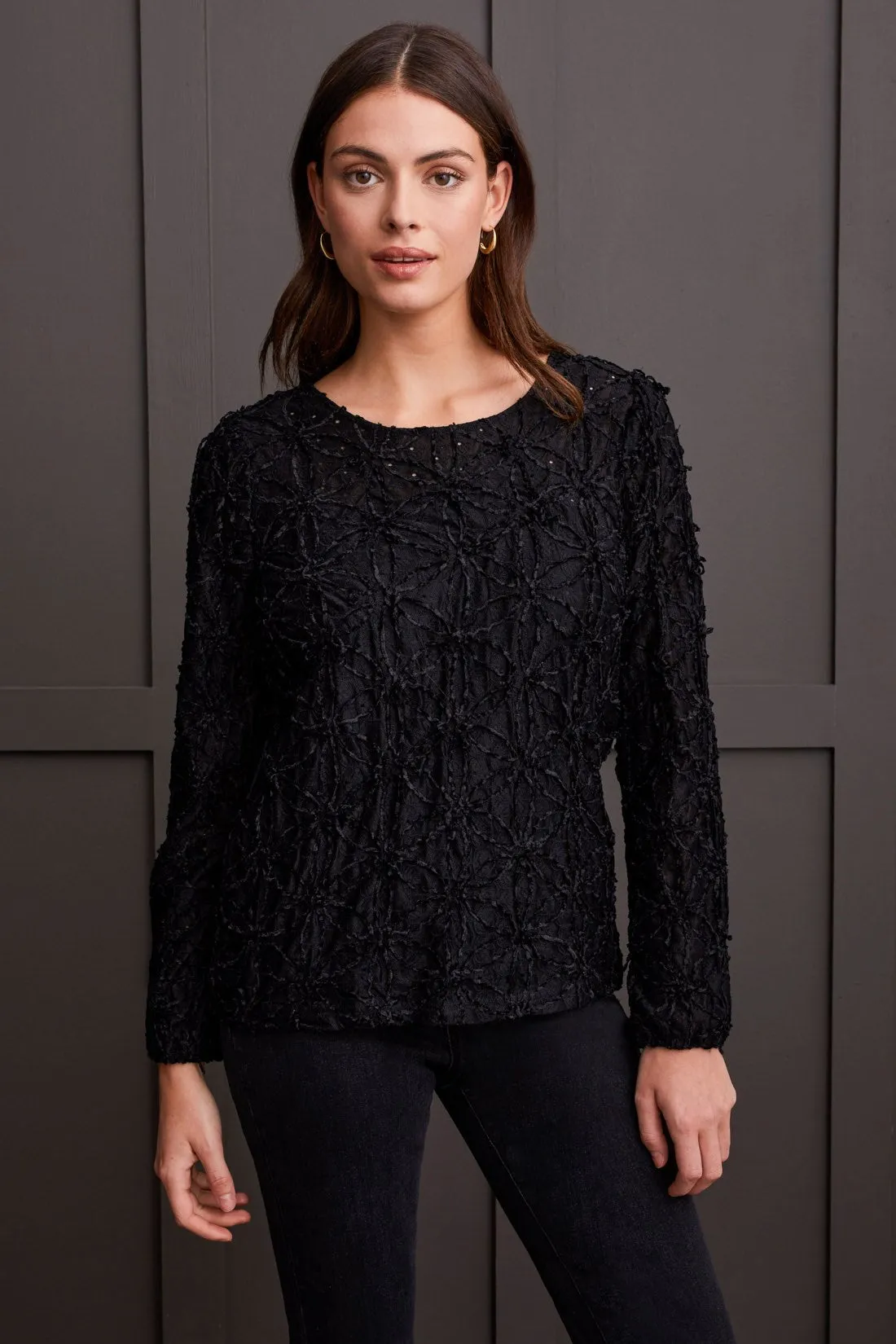 Fancy Lace Top With Integrated Cami-Black sold by Tribal product image thumbnail 2