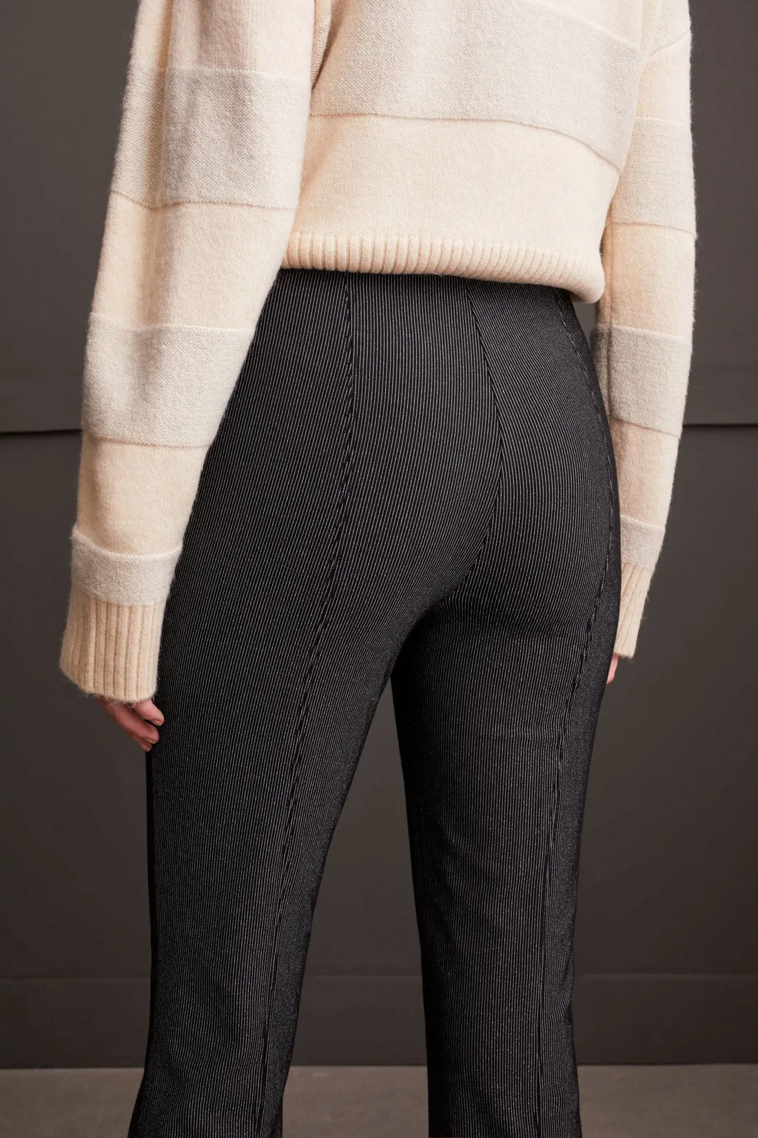 Sparkle Stripe Micro Bootleg Pull-On Ankle Pants-Black sold by Tribal product image thumbnail 3