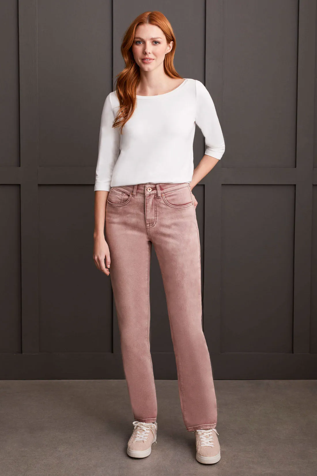 Sophia Curvy Straight Leg Jeans With Colored Wash-Cedar Wood sold by Tribal product image thumbnail 3